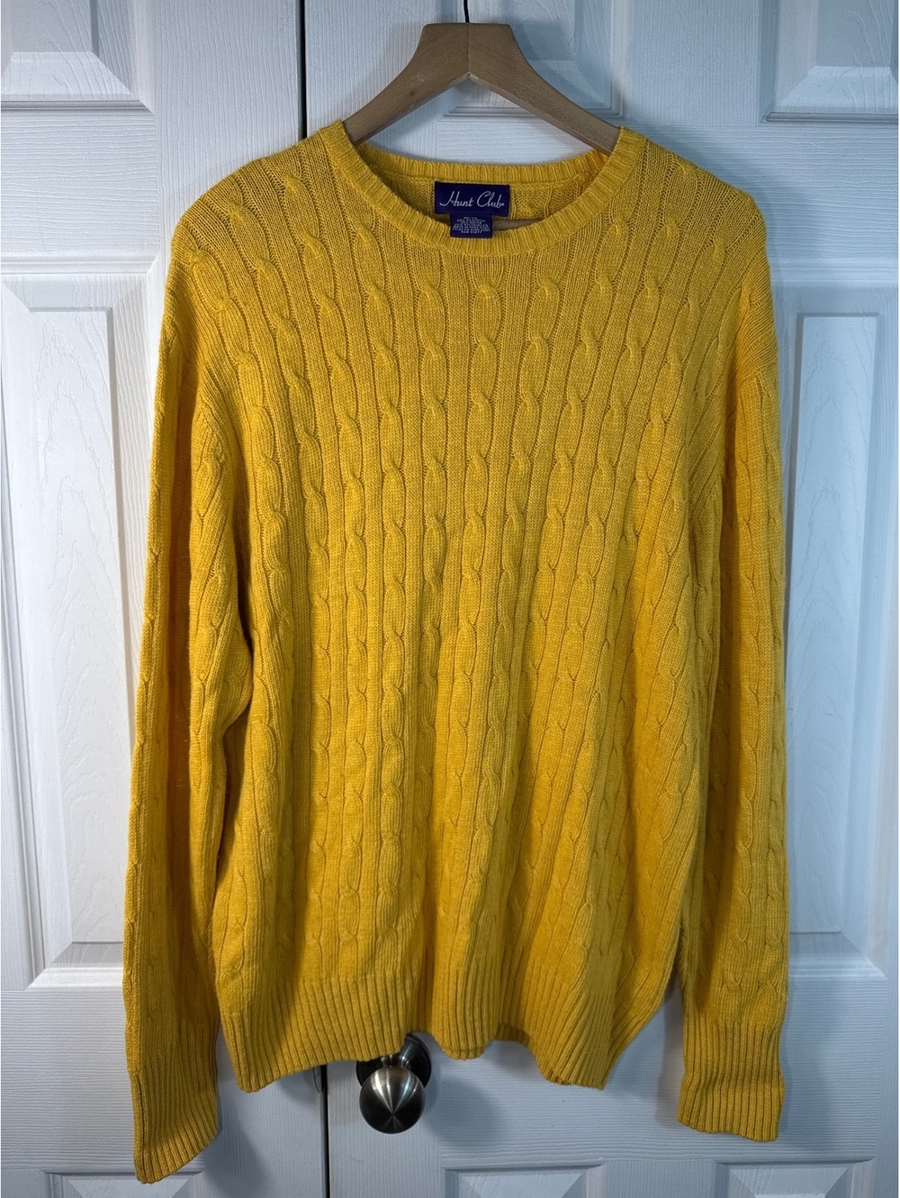 Hunt Club Yellow Cable Knit Sweater Medium